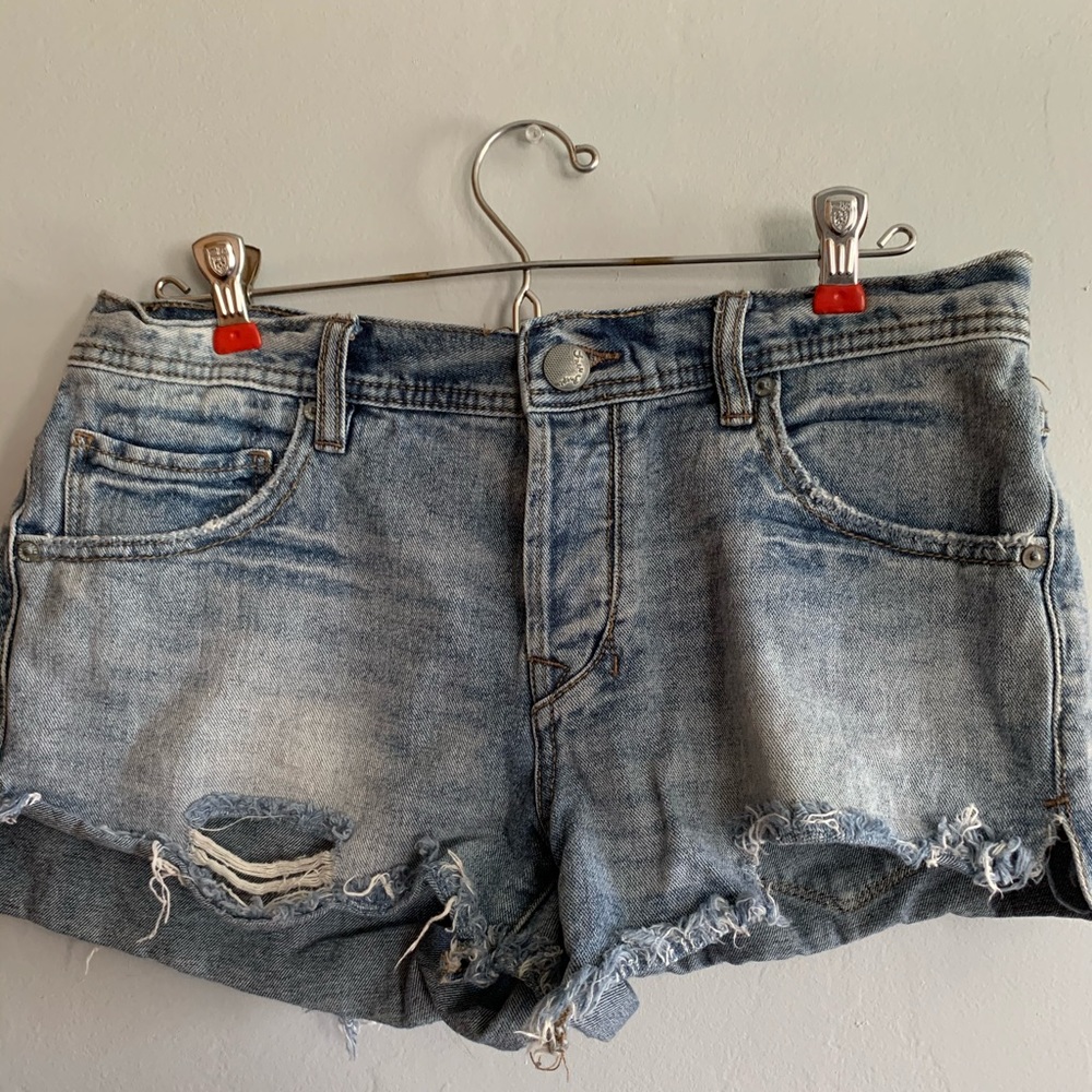 Free People mid-rise denim shorts